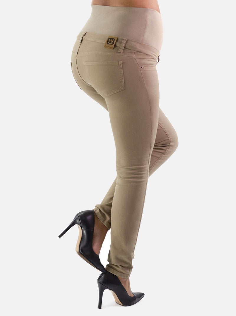 Pantalon de grossesse en coton-Coupe slim-Beige Beige - Kiabi