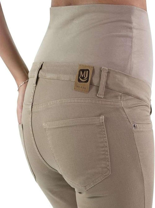Pantalon de grossesse en coton-Coupe slim-Beige - Kiabi
