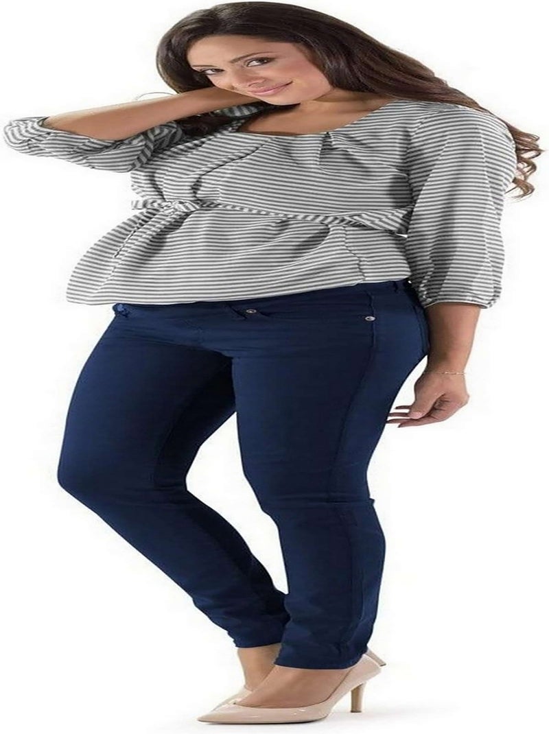 Pantalon de grossesse en coton-Coupe slim-Bleu Bleu - Kiabi