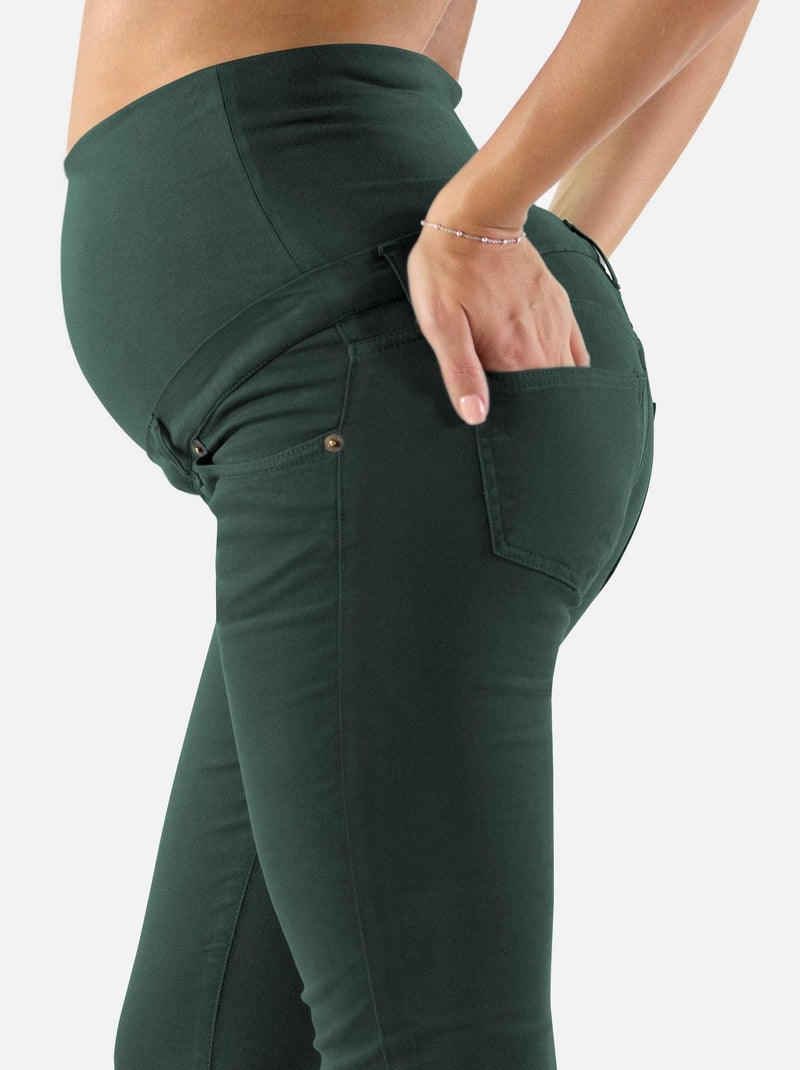 Pantalon de grossesse en coton-Coupe slim-Vert Vert - Kiabi