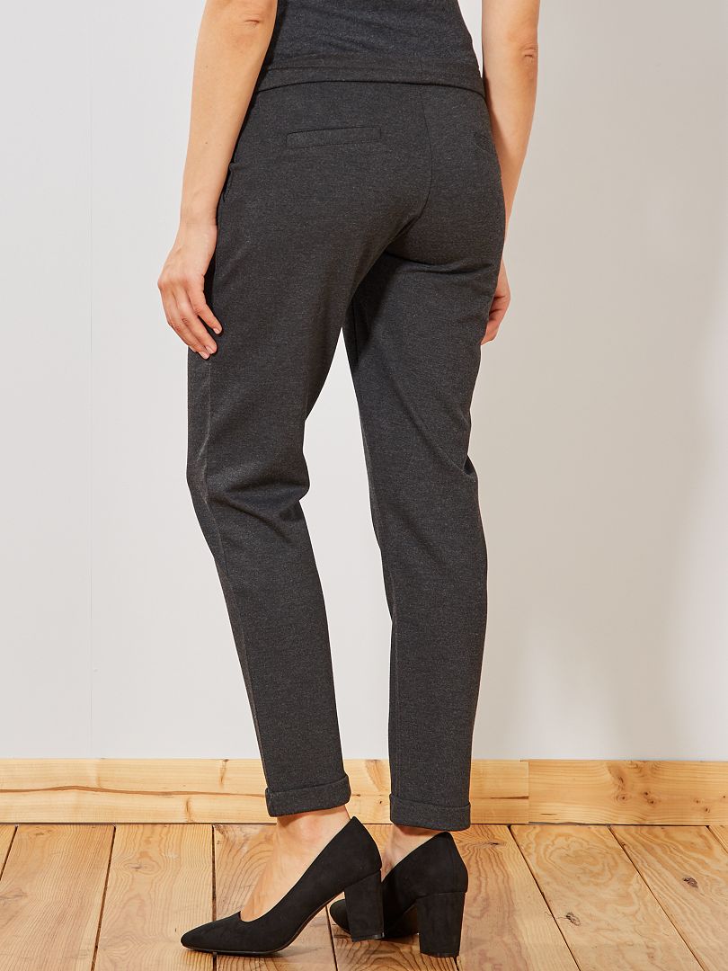 Pantalon de grossesse en maille milano - gris - Kiabi - 20.00�?�
