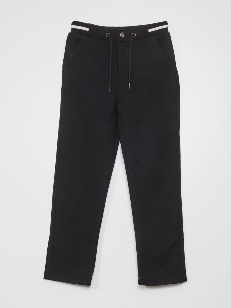 Pantalon de jogger façon tweed noir - Kiabi