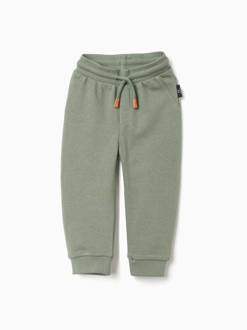 Pantalon de Jogging à Extrémités Côtelées Vert foncé - Kiabi