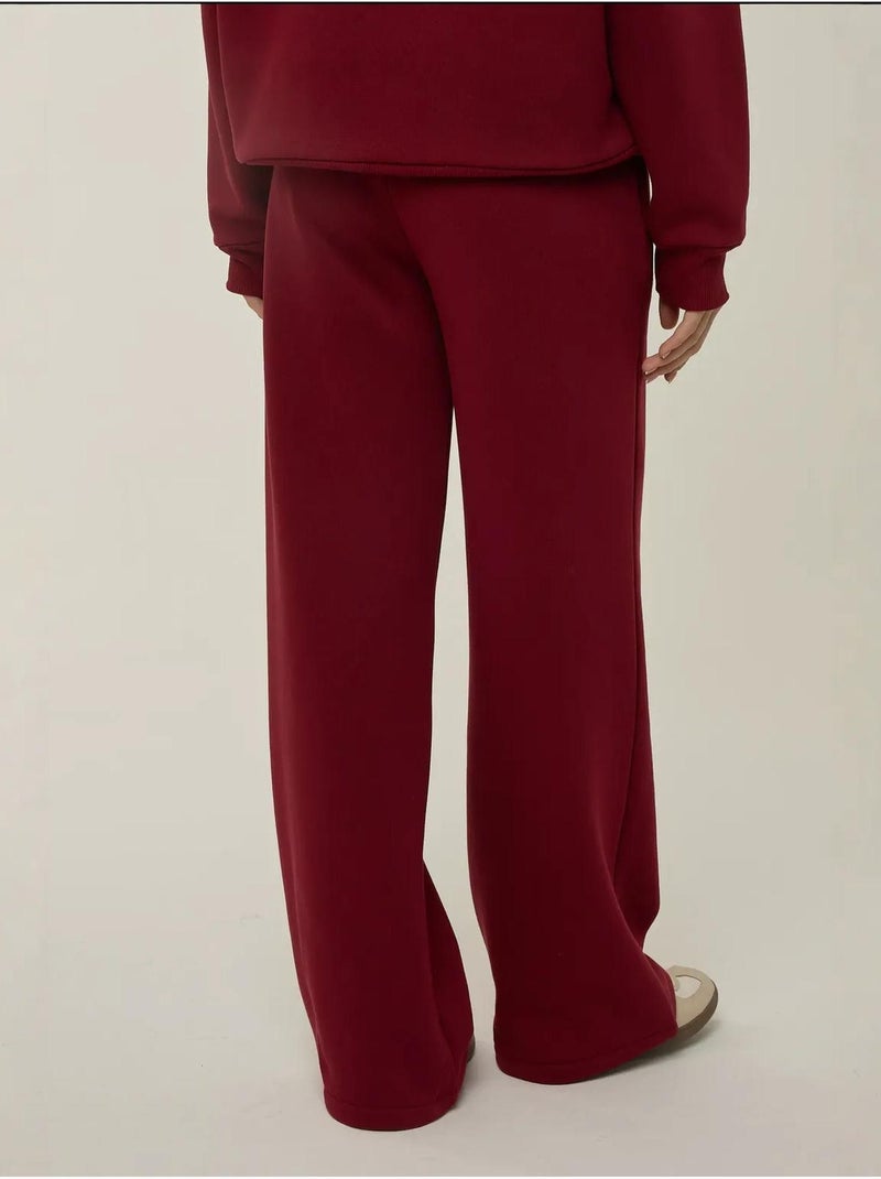 Pantalon de jogging à jambes larges avec cordon de serrage à la taille hiccup Rouge bordeaux - Kiabi