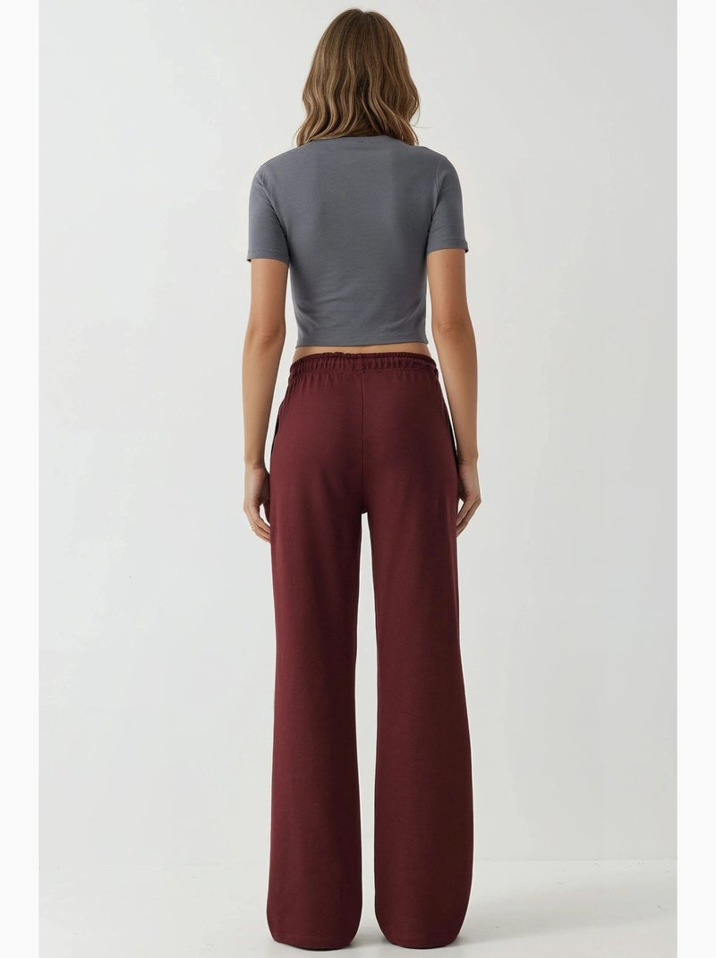 Pantalon de jogging à jambes larges hiccup Rouge bordeaux - Kiabi