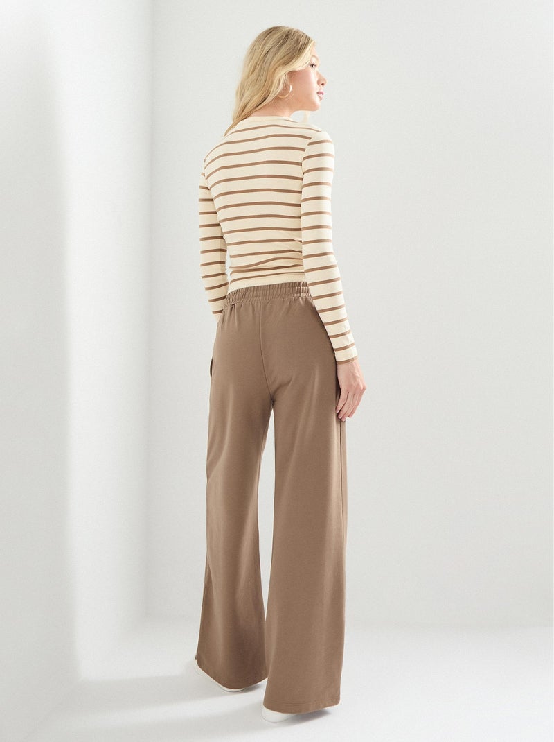 Pantalon de jogging à jambes larges, MO Fashion Beige - Kiabi