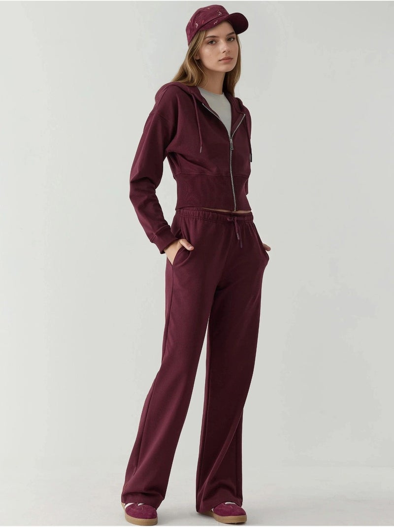 Pantalon de jogging à jambes larges Rouge bordeaux - Kiabi