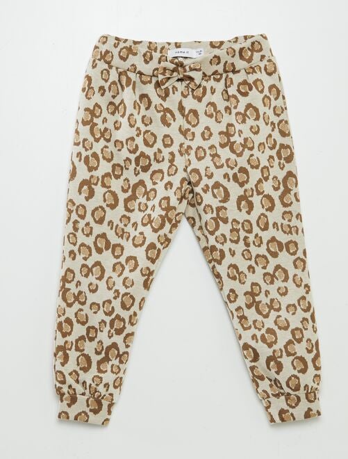 Pantalon de jogging à motif léopard doré - Kiabi