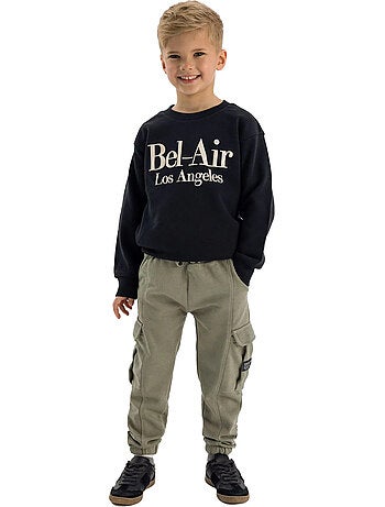 Pantalon de jogging à poches motif/style logo latéral - minoti