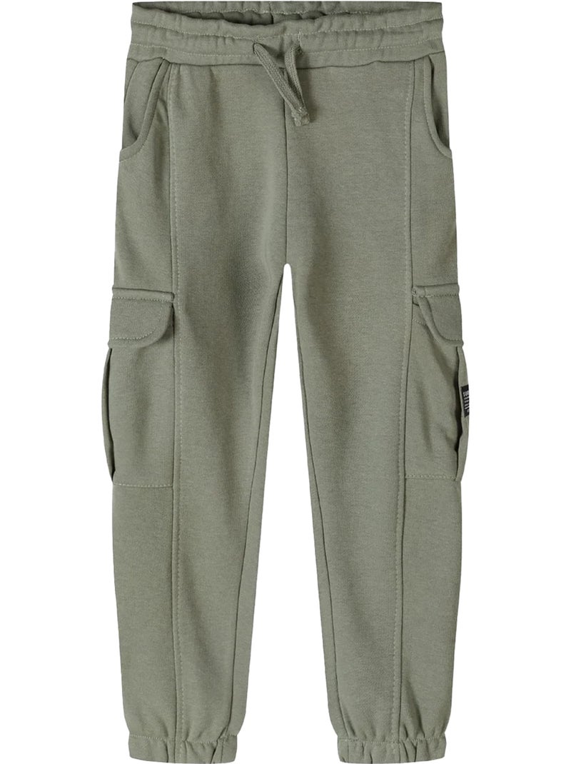 Pantalon de jogging à poches motif/style logo latéral - minoti Vert kaki - Kiabi