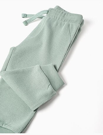 Pantalon de jogging à texture gaufrée avec cordon de serrage