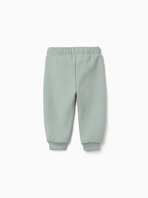 Pantalon de jogging à texture gaufrée avec cordon de serrage - Kiabi