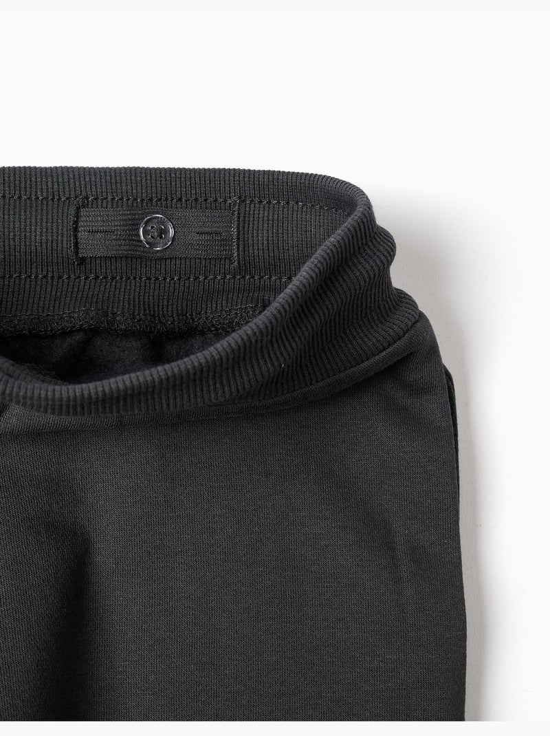 Pantalon de jogging ajusté en coton peigné avec imprimé Gris foncé - Kiabi