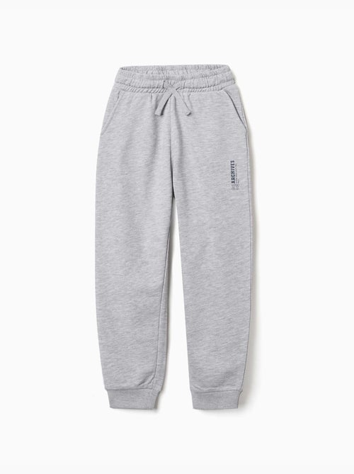 Pantalon de jogging ajusté en molleton avec poches et imprimé zy - Kiabi