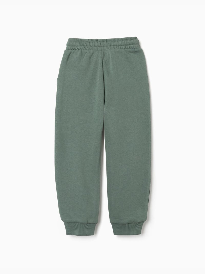 Pantalon de jogging ajusté en molleton avec poches et imprimé zy Vert foncé - Kiabi