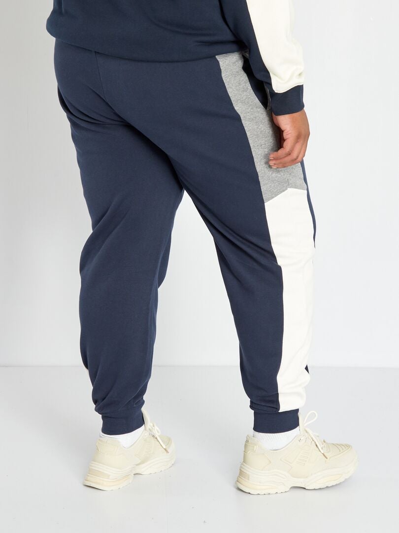 Pantalon de jogging avec bandes contrastantes Bleu/gris - Kiabi