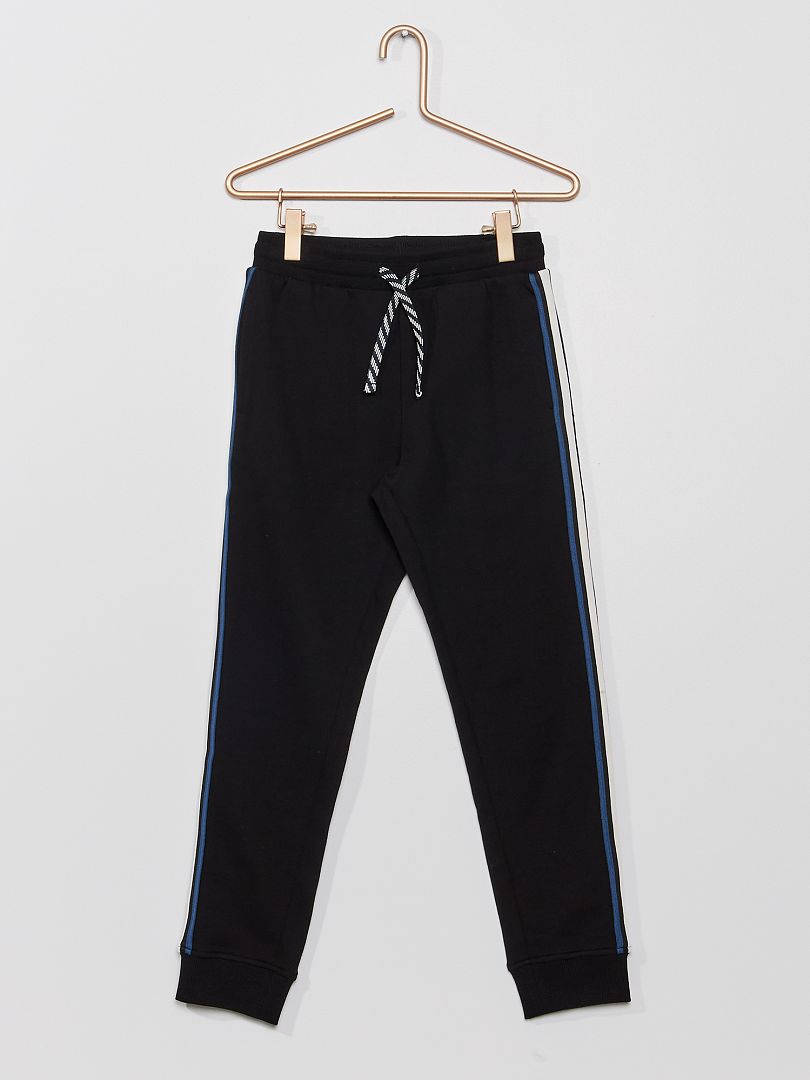 Pantalon de jogging avec bandes contrastantes noir - Kiabi