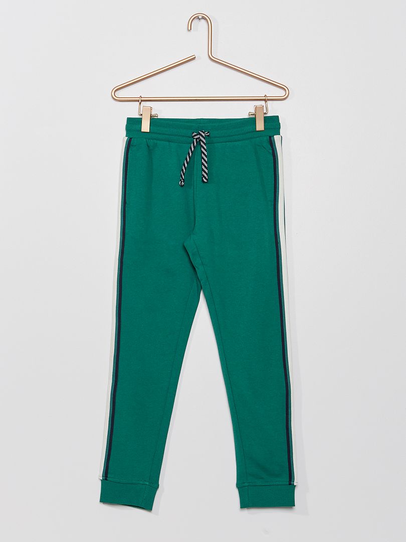 Pantalon de jogging avec bandes contrastantes Vert - Kiabi