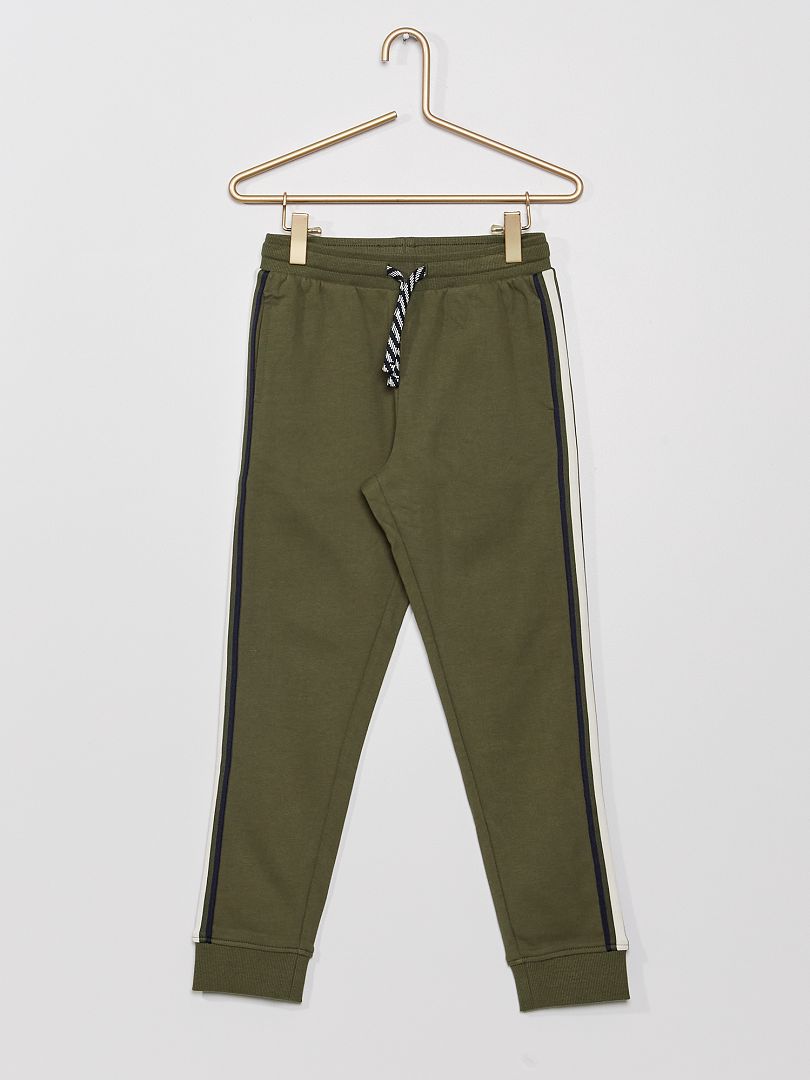 Pantalon de jogging avec bandes contrastantes Vert - Kiabi