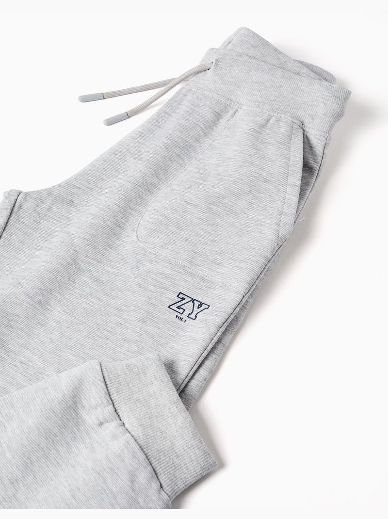 Pantalon de jogging avec cordon et imprimé Gris - Kiabi