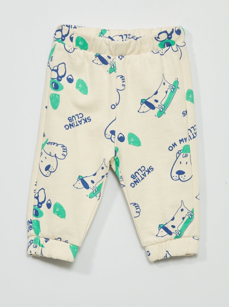 Pantalon de jogging avec imprimé Blanc - Kiabi