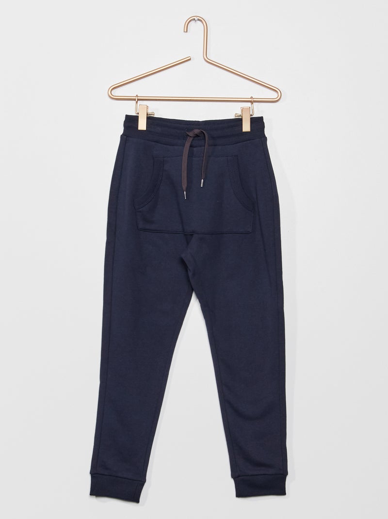 Pantalon de jogging avec poche kangourou bleu marine - Kiabi