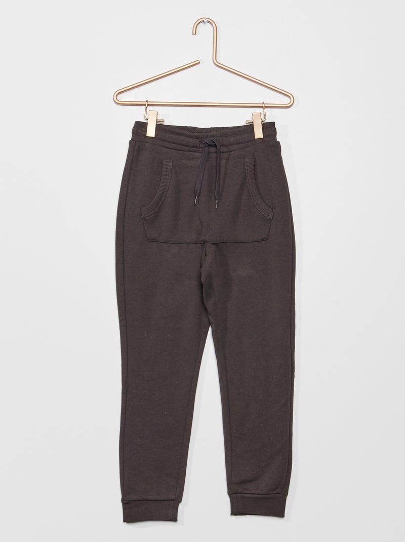 Pantalon de jogging avec poche kangourou gris foncé - Kiabi