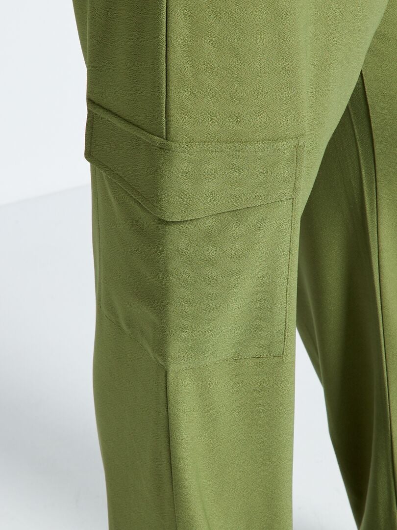 YOOJIA Pantalon Cargo Jogging Fille Coton Élastique Avec Poches – Printemps/Été Décontracté
