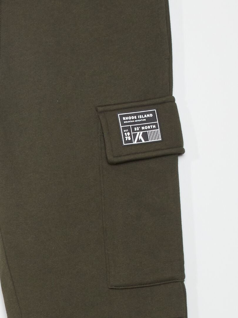 Pantalon de jogging avec poches à rabat Kaki - Kiabi