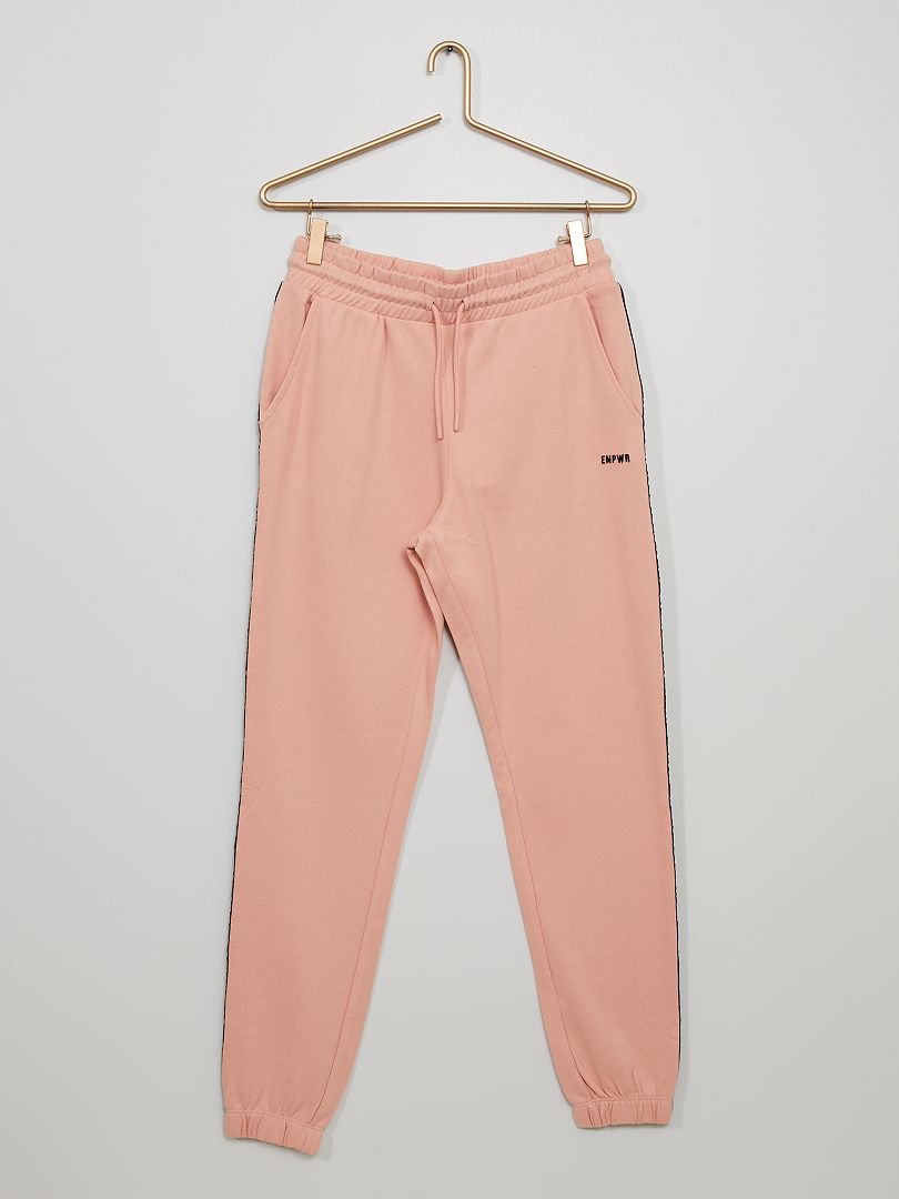 Pantalon de jogging bande imprimée rose - Kiabi