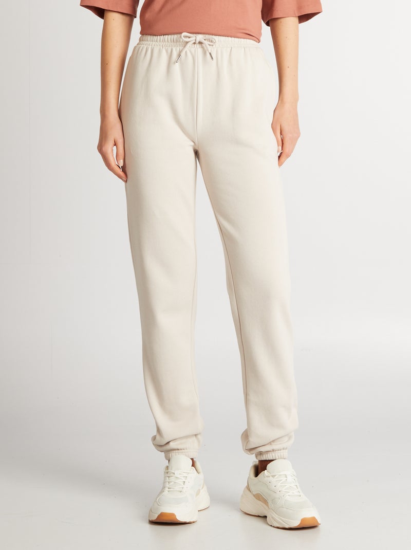 Pantalon de jogging basique en molleton Beige - Kiabi