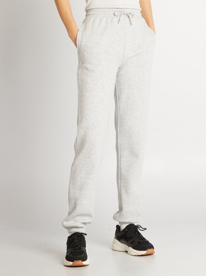Pantalon de jogging basique en molleton Gris - Kiabi