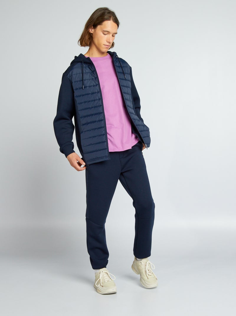 Pantalon de jogging bi-matière Bleu marine - Kiabi