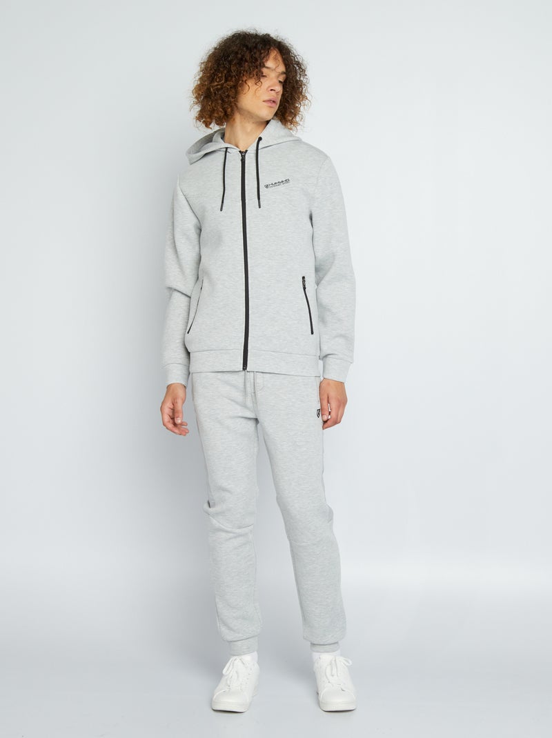 Pantalon de jogging bi-matière Gris - Kiabi