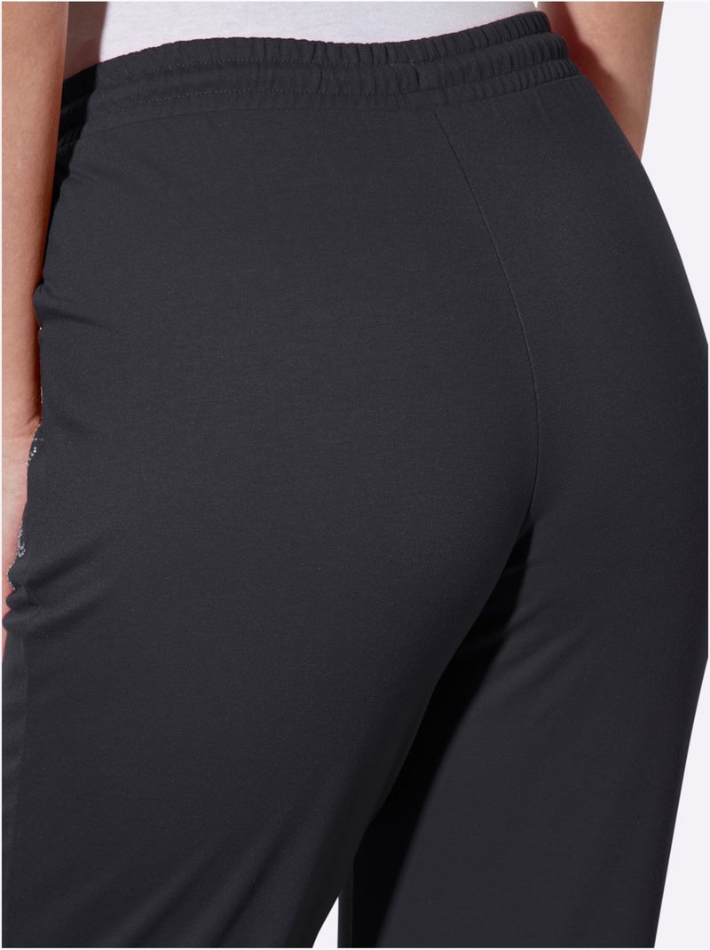 Pantalon de jogging ceinture élastique confortable - taille standard - moda vilona Noir - Kiabi