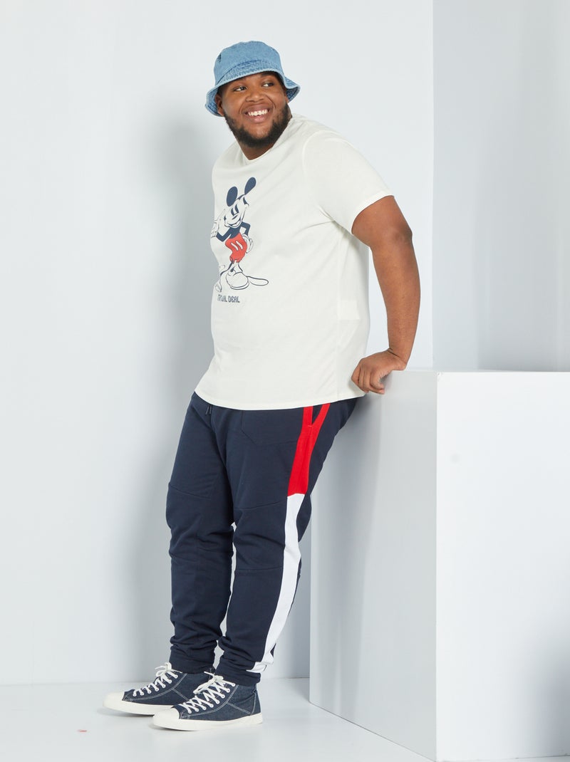 Pantalon de jogging color-block bleu marine - Kiabi