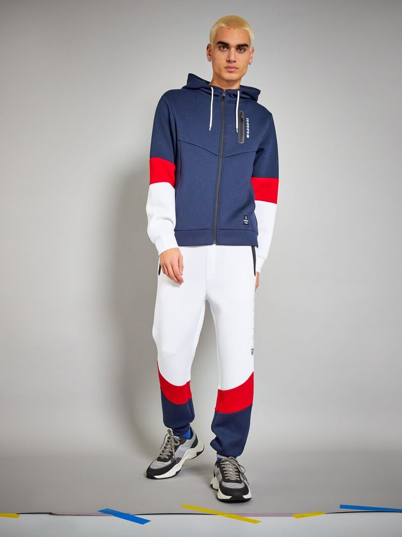 Pantalon de jogging color-block en néoprène Blanc - Kiabi