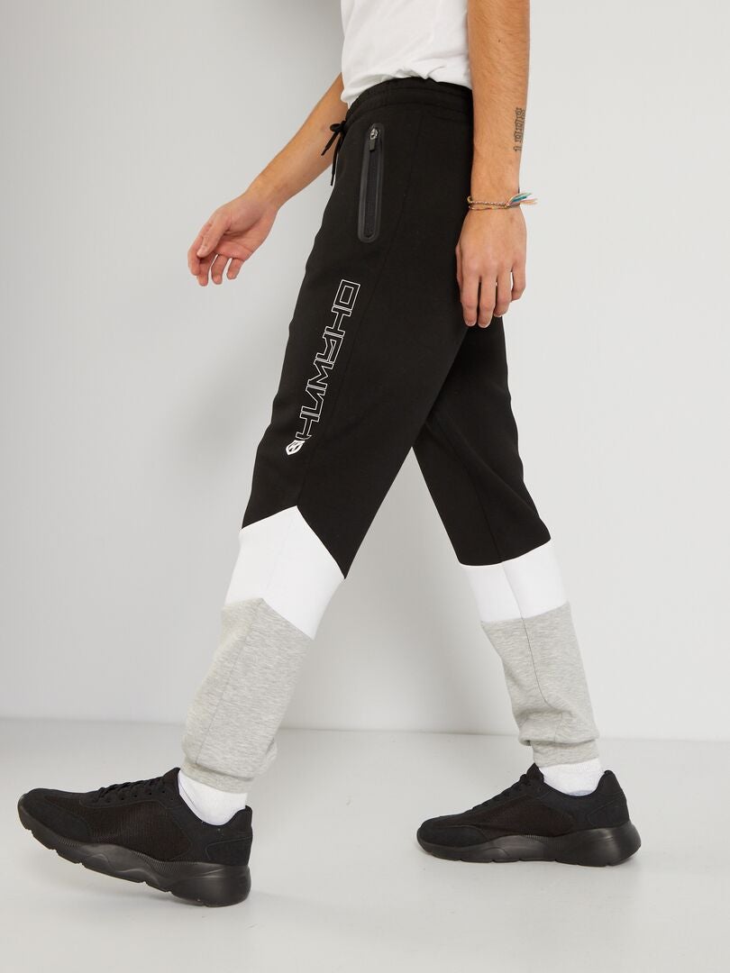 Pantalon de jogging color-block en néoprène Noir - Kiabi