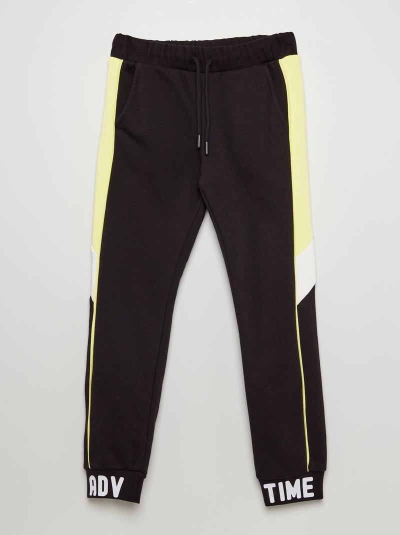 Pantalon de jogging color-block Noir - Kiabi