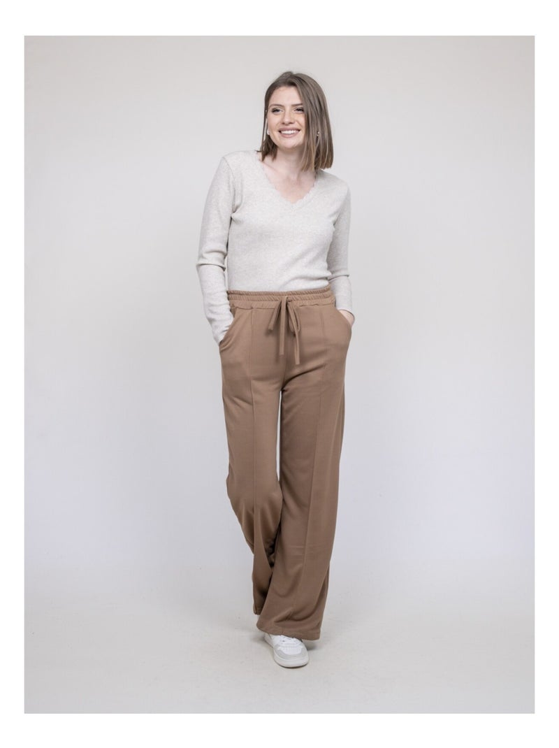 Pantalon de jogging droit ENAELLE Marron caramel - Kiabi