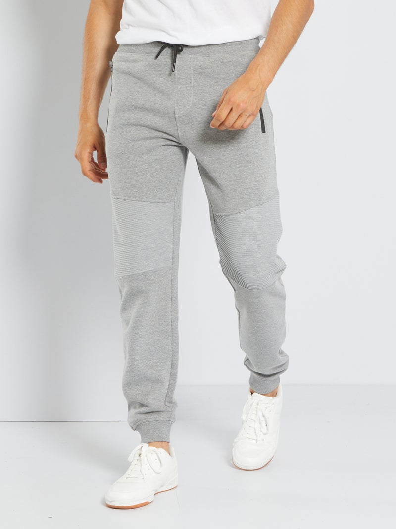 Pantalon de jogging empiècements genoux Gris - Kiabi