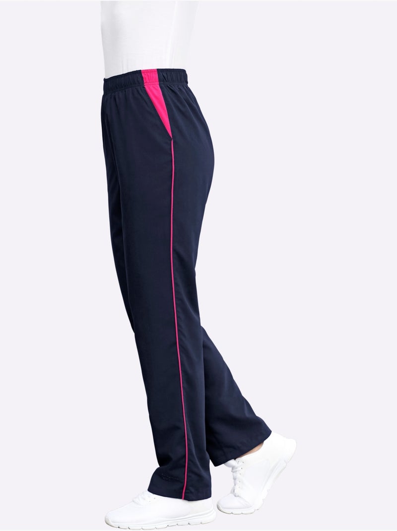 Pantalon de jogging empiècements latéraux contrastés - taille courte - witt Bleu Rose - Kiabi