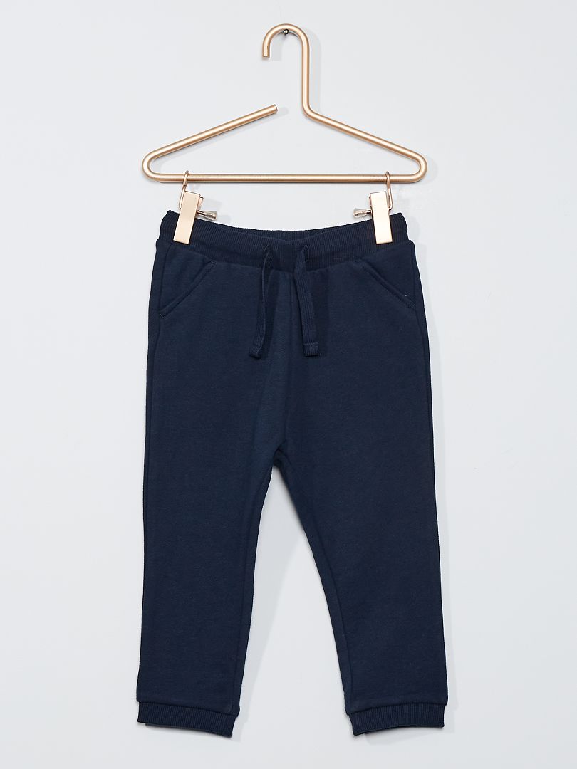 Pantalon de jogging en coton - Mixte bleu marine - Kiabi