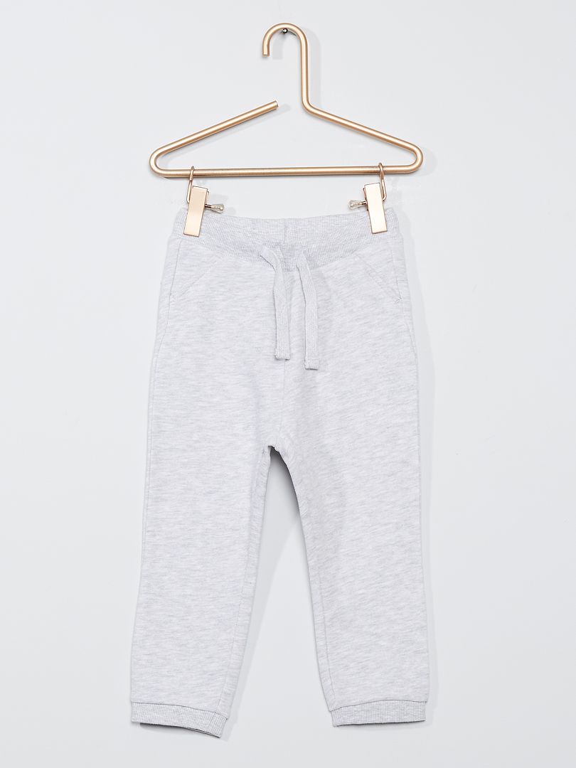 Pantalon de jogging en coton - Mixte gris - Kiabi