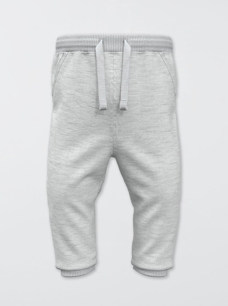Pantalon de jogging en coton - Mixte gris - Kiabi
