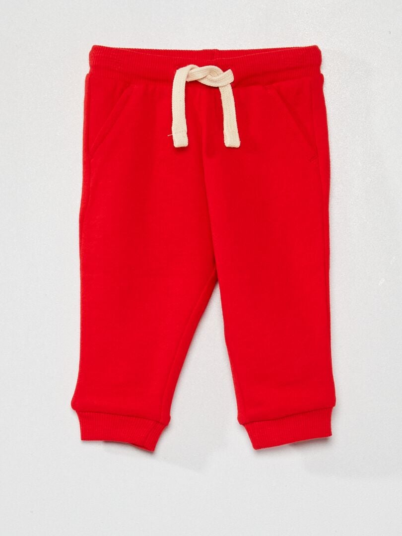 Pantalon de jogging en coton - Mixte rouge - Kiabi