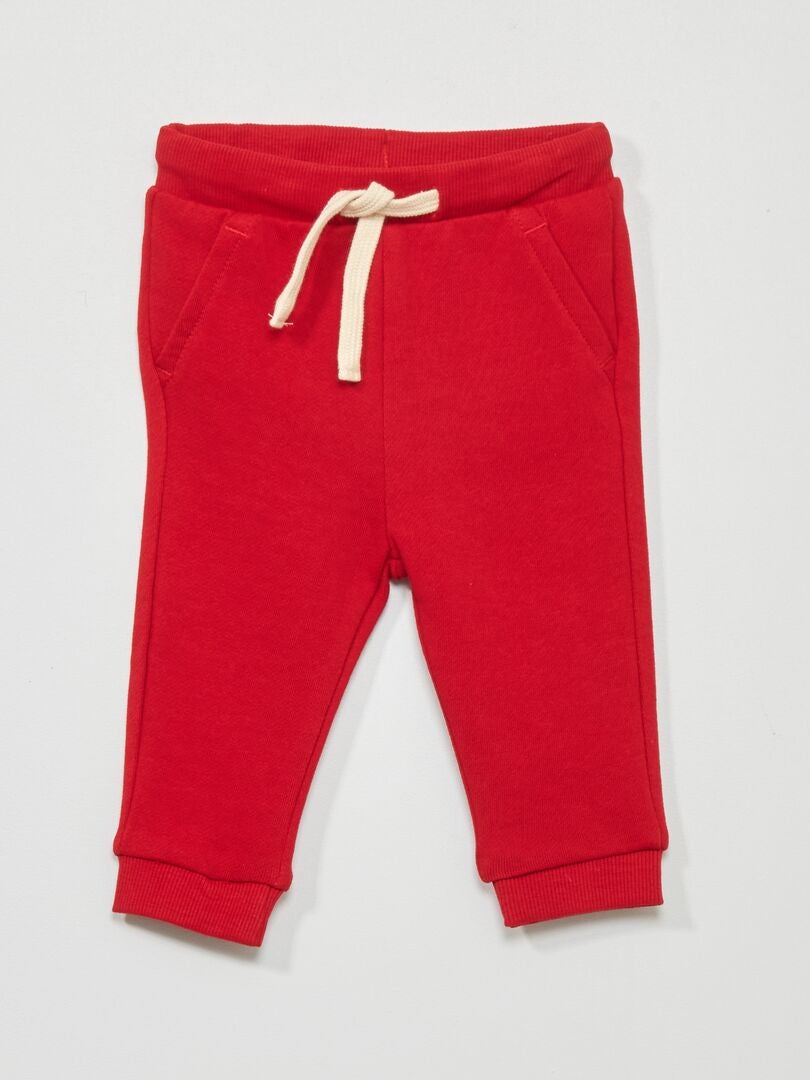 Pantalon de jogging en coton - Mixte ROUGE - Kiabi