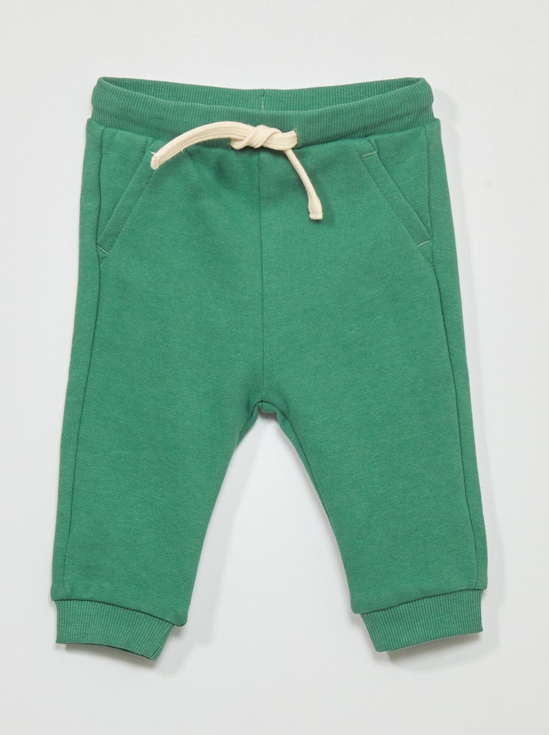 Pantalon de jogging en coton - Mixte vert - Kiabi