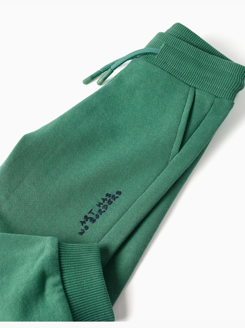 Pantalon de jogging en coton à imprimé Art Vert - Kiabi