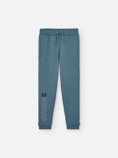 Pantalon de jogging en coton avec plis aux genoux - Kiabi